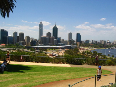 Blick vom Kings Park auf Perth